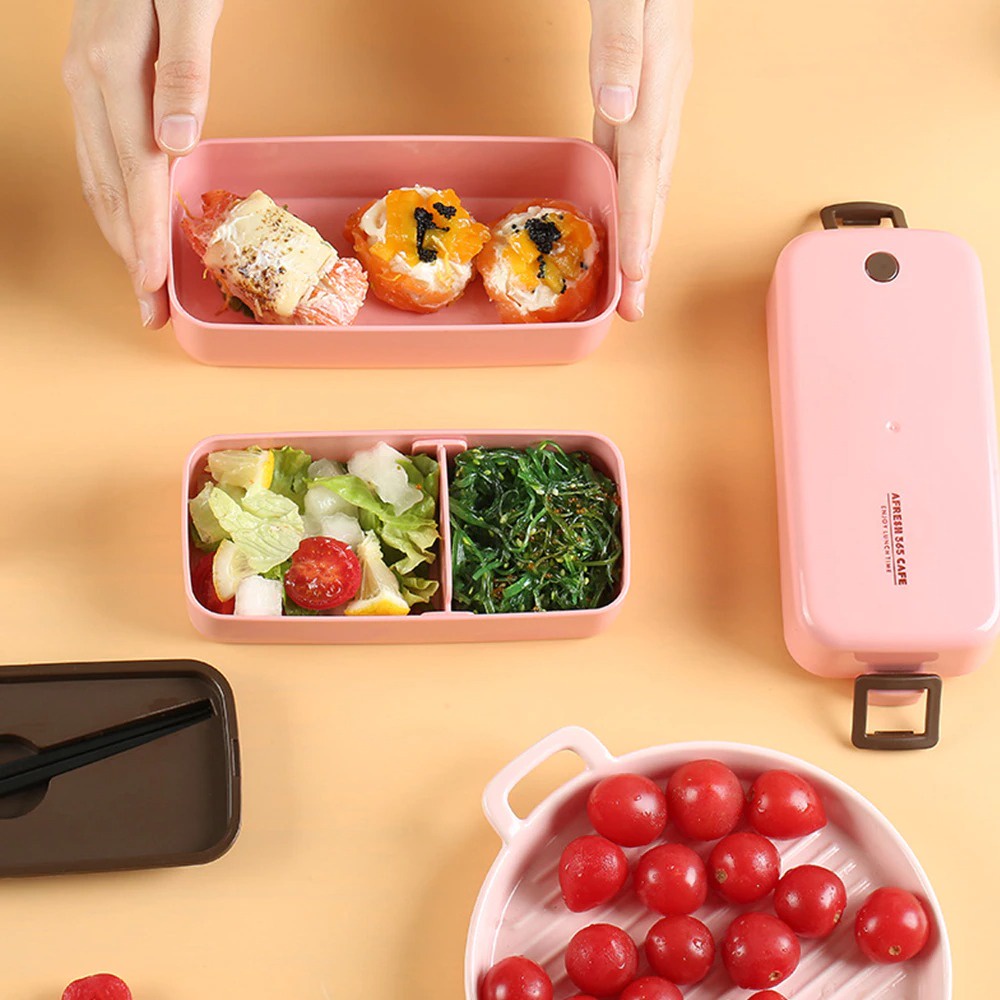 AFRESH Kotak Makan Lunch Bento Box Food Container Double Layer Soup Bowl - AF365