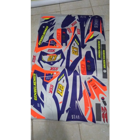 Dekal stiker motor crf laminasi glitter full hologram