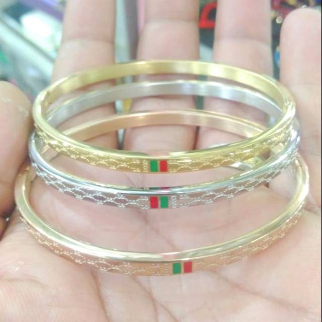 Gelang Kroncong Gucci Titanium / Gelang Titanium / Gelang murah