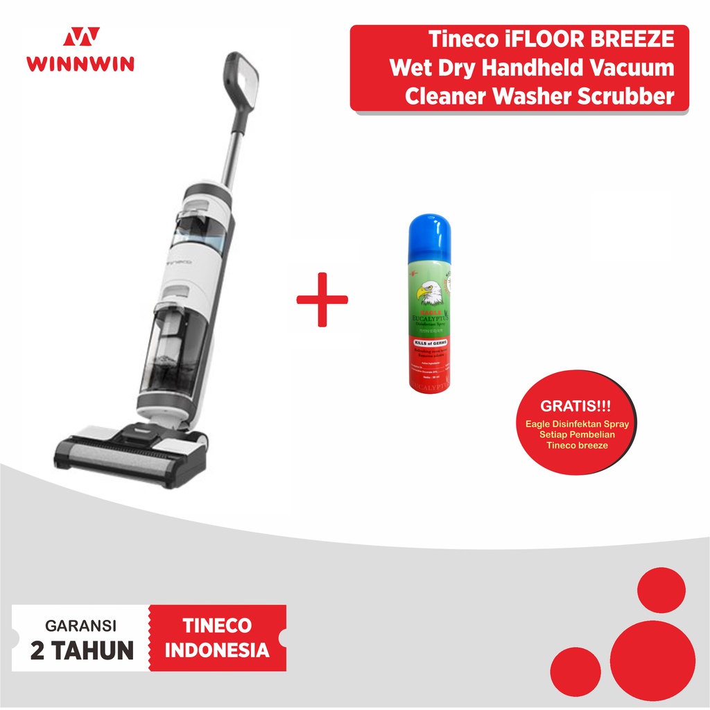 Tineco iFLOOR BREEZE Compact Wet Dry Cordless Vacuum Cleaner Scrubber Washer Penyedot Debu Vakum GARANSI RESMI 2TAHUN