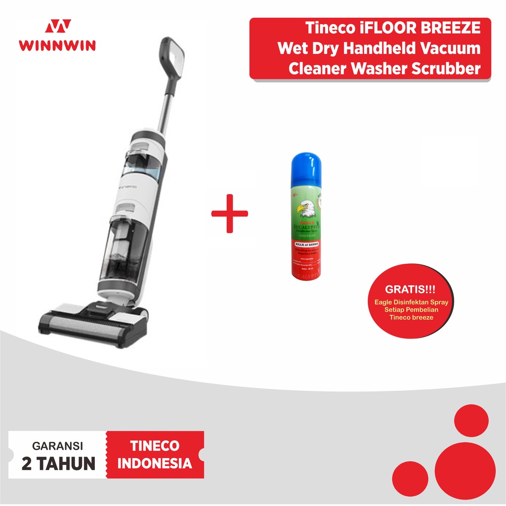 Tineco iFLOOR BREEZE Compact Wet Dry Cordless Vacuum Cleaner Scrubber Washer Penyedot Debu Vakum GARANSI RESMI 2TAHUN