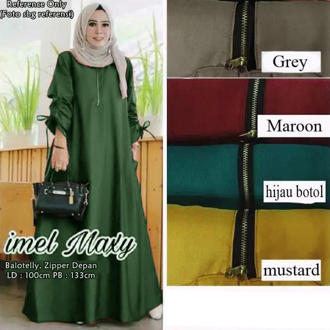 ( BISA COD ) Maxi Imel jumbo XXL hijau botol Gamis 0140 SGE Baju Gamis Wanita SPECIAL [Kode 1|Kode