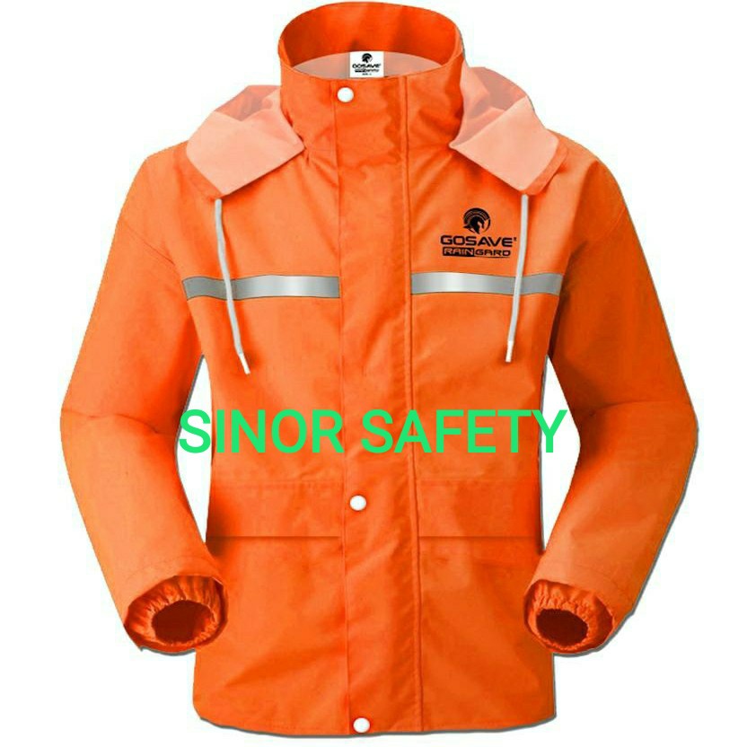 Jas Hujan RAINGARD ORANGE dan HIJAU Industrial Safety Raincoat Setelan Baju Celana Motor