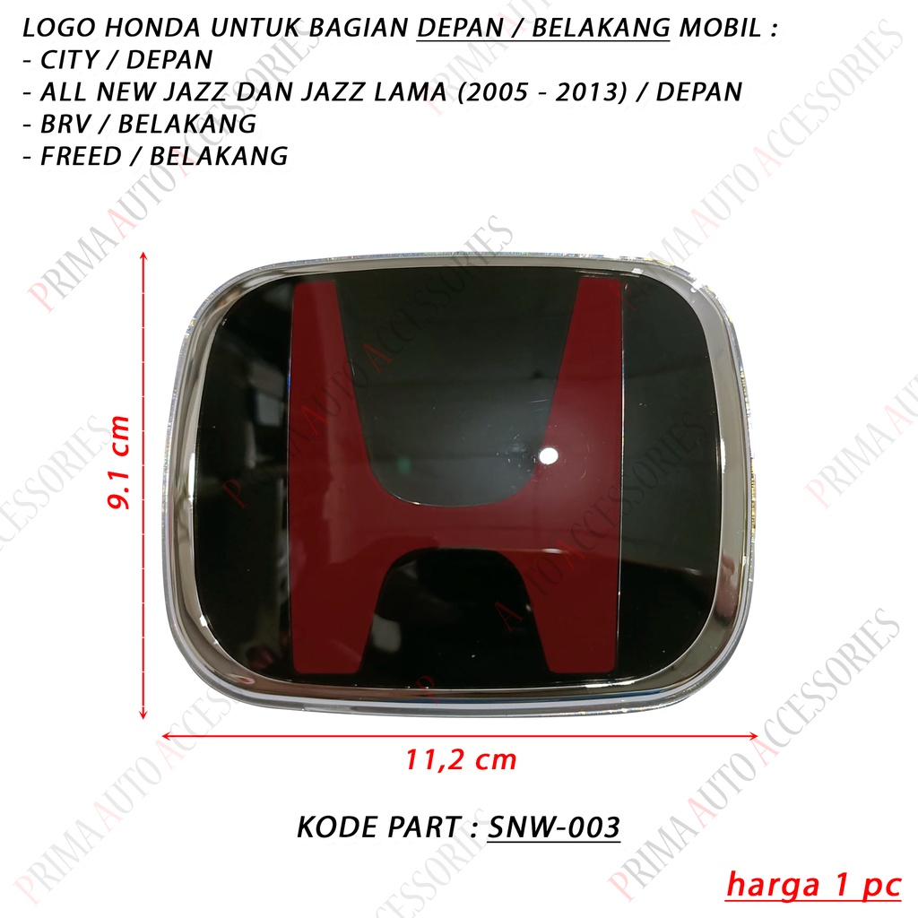 Logo Emblem Mobil HONDA ORI CRV TURBO 2018 - 2020 SNW-003