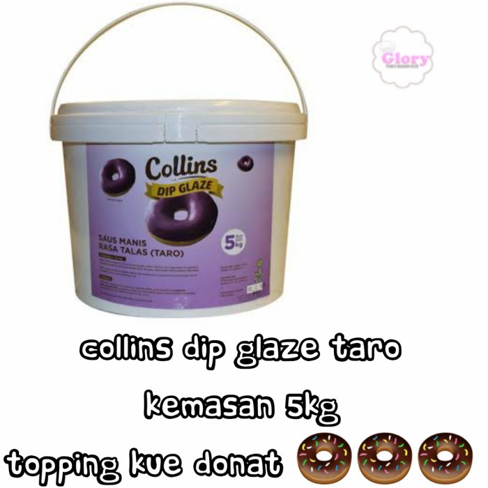 

collins dip glaze taro 5kg / topping donat/ topping kue