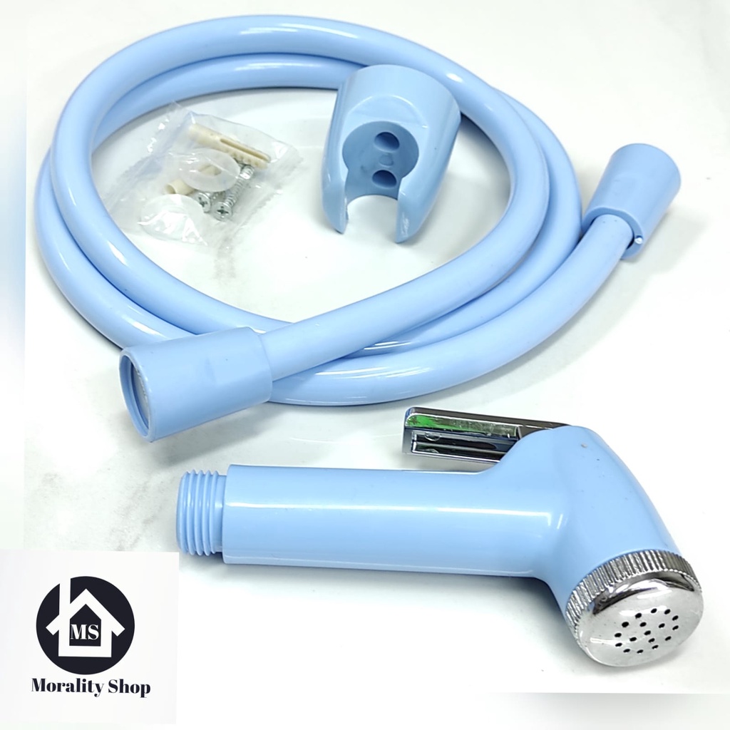 Jet Shower Cebok Plastik Biru Murah-JetShower Jet Washer CLoset Shower Bidet Kloset Toilet BLue