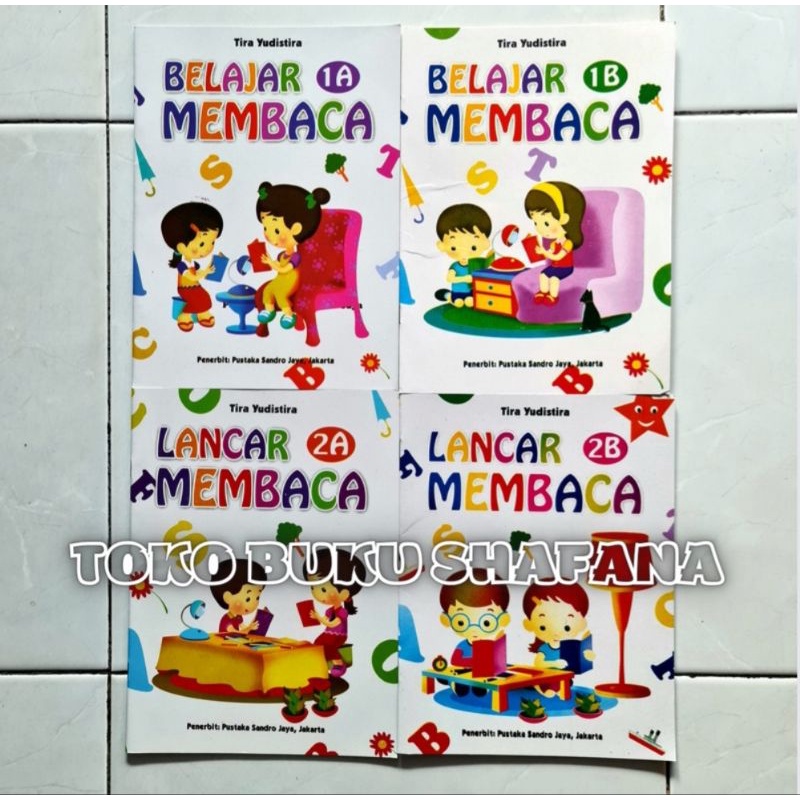 Buku Anak - Belajar dan Lancar Membaca Jilid 1A 1B 2A 2B Untuk PAUD, TK, SD Sandro Jaya Jakarta