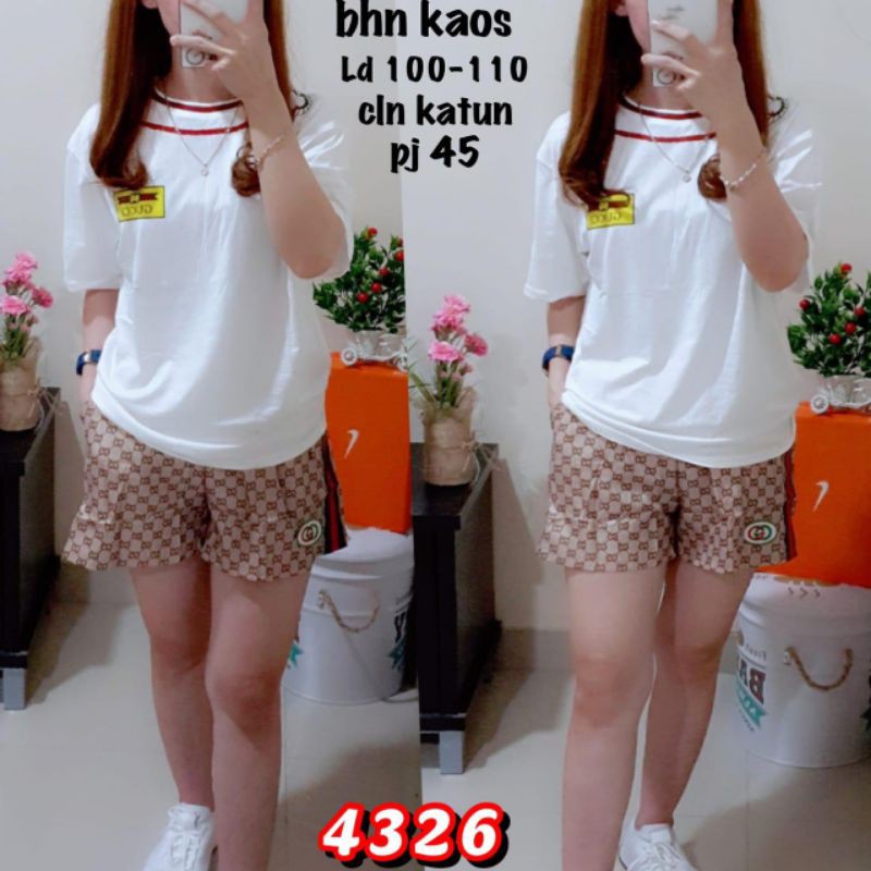 set Gucci logo 4326+cln pdk Bhn kaos Kombi katun fit to XL