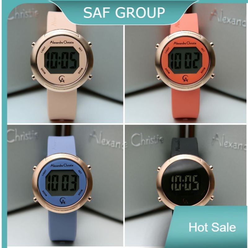 JAM TANGAN WANITA ALEXANDRE CHRISTIE AC 9337 / AC9337 DIGITAL RUBBER ORIGINAL by plp