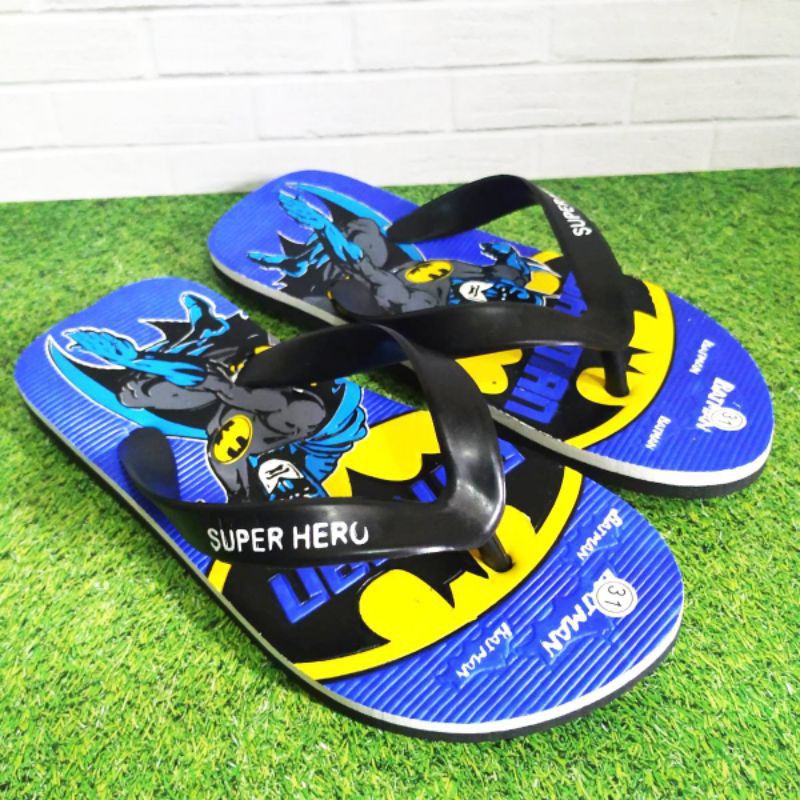 [Size 21-35] Sandal japit anak cowok 2-8 TAHUN karakter superhero BATMAN/ sendal jepit anak laki / sandal anak anak cowo / sendal jepit anak