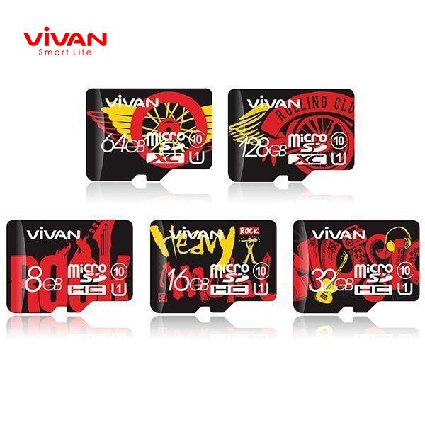 Micro SD VIVAN V32U10 32GB Memory Card Class 10 TF Card Black + Red - Garansi Resmi 5 Tahun