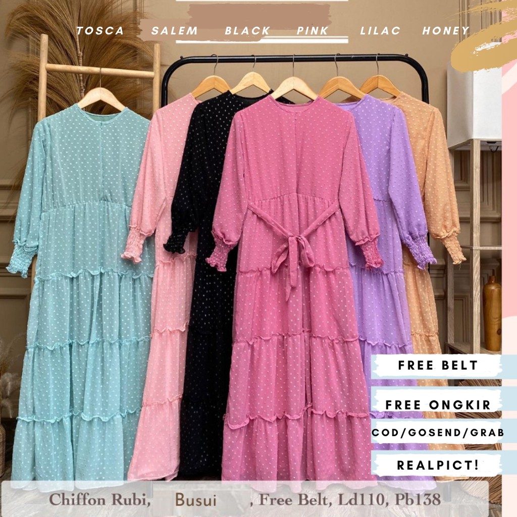 Rara Dress Ld 110 P 138/Dress Free Belt/Dress Kondangan/Dress Pesta/Daily Dress/Dress Busui