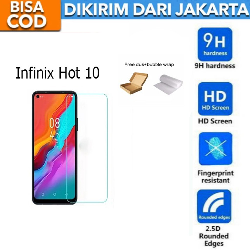 Infinix Hot 10 Tempered Glass Screen Protector Anti Gores