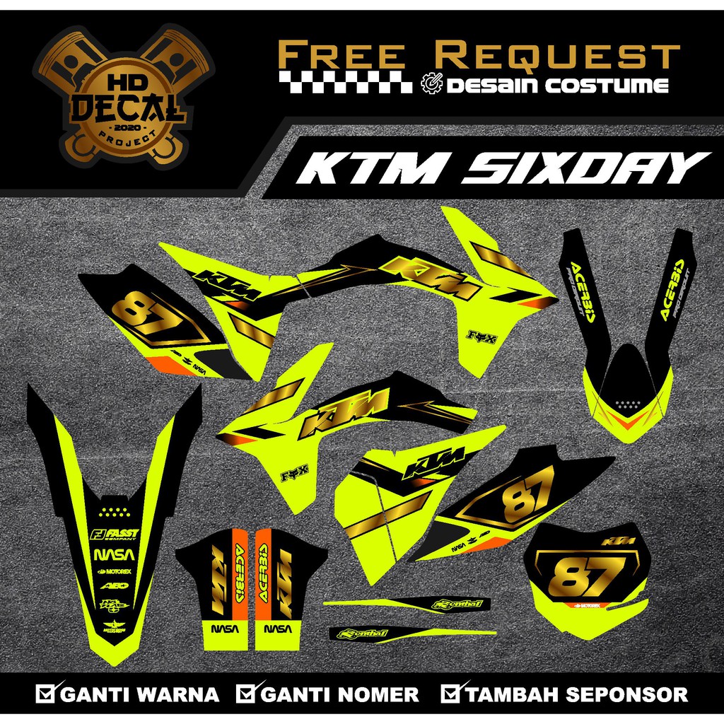 DECAL KTM SIXDAY DECAL KTM 250 KTM 85 FULL BODY