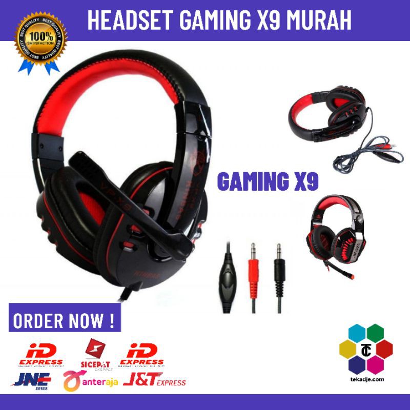 Headset Gaming X9 Murah Dilengkapi Microphone