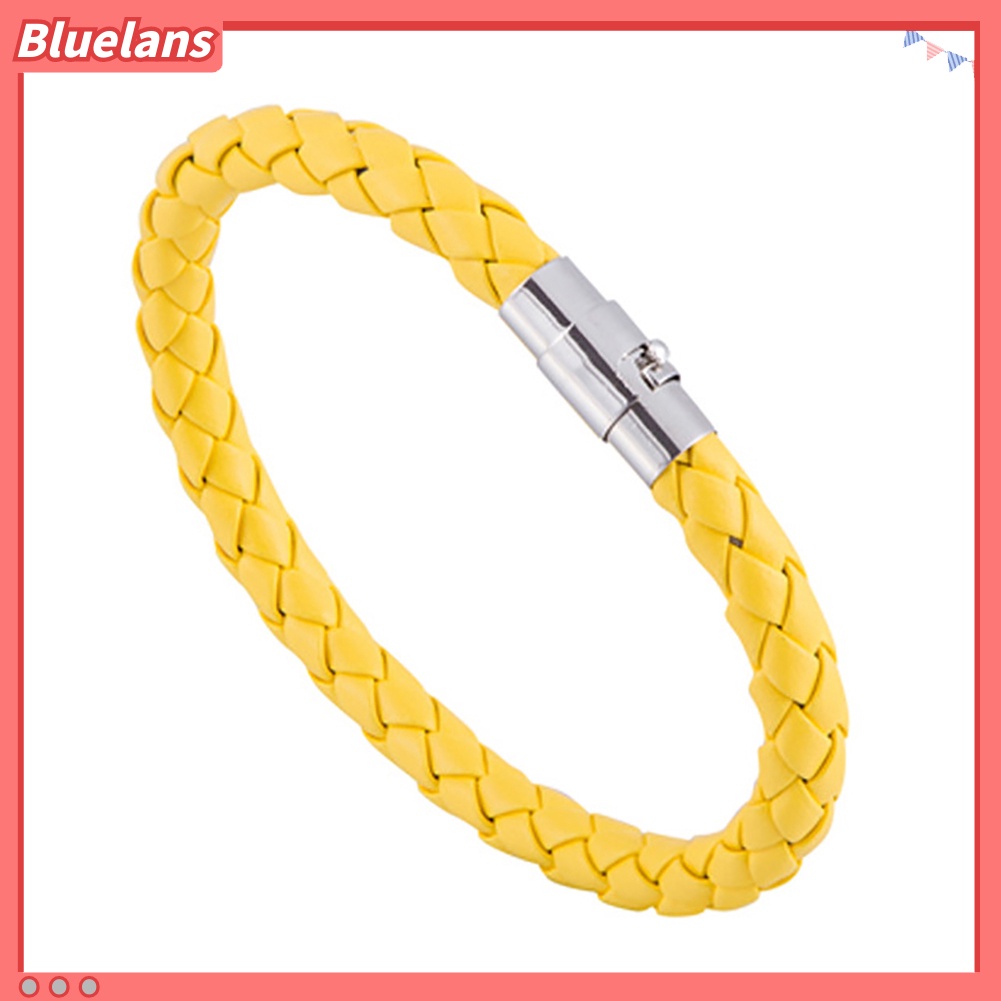 Bluelans Women Fashion Leather Rope Braided Buckle Bracelet Bangle Wrap Jewelry Gift