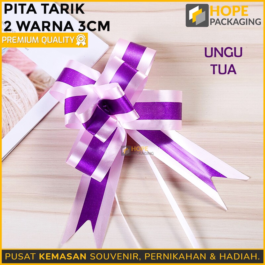 [ISI 10 pcs] Pita Tarik 2 Warna  3 cm / Pita  List Kado Bingkisan Hampers Bunga Souvenir Parcel