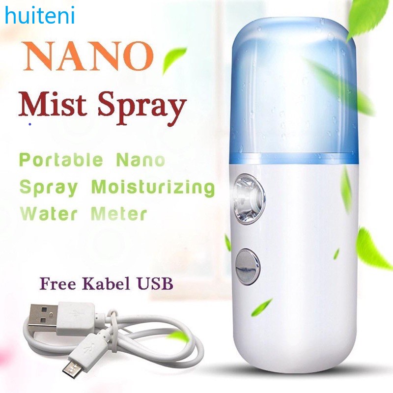 (Huite) Nano Spray Pelembab Wajah Portable Usb Rechargeable Kapasitas 30ml