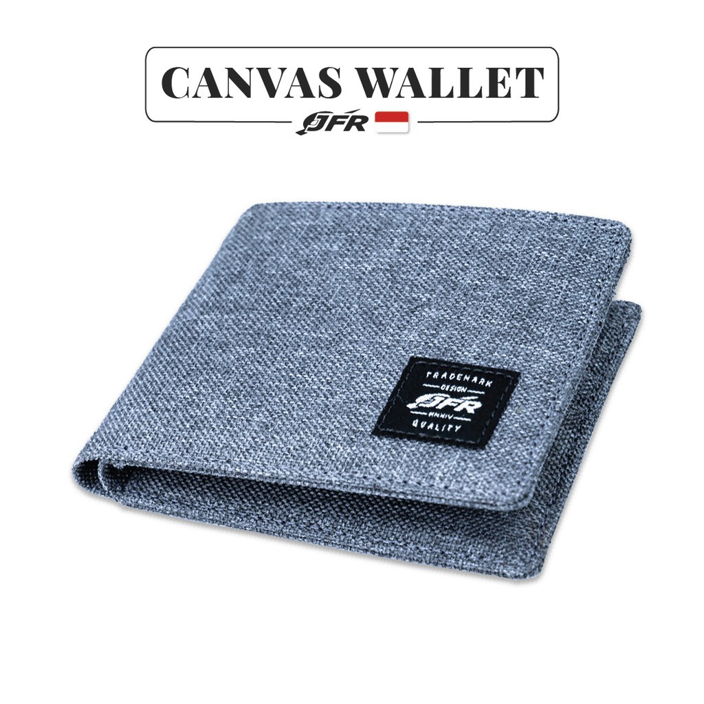 Dompet Pria Bahan Kulit Canvas JP10-GREY
