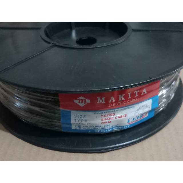 Kabel Audio skerem hitam 1 Rol Makita 200M