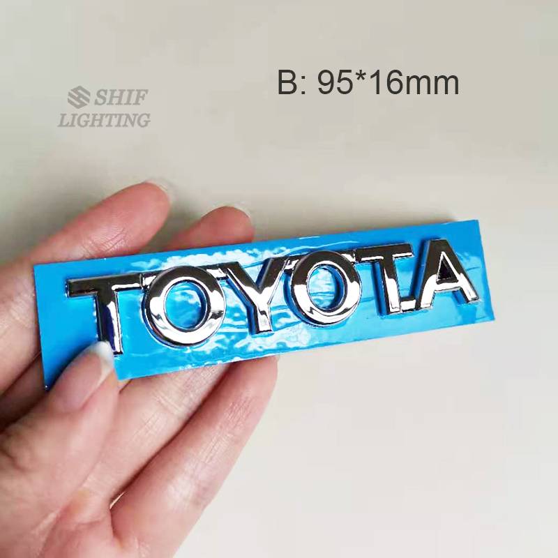 1Pc Stiker Emblem / Badge Motif Tulisan TOYOTA Bahan ABS Untuk Dekorasi Mobil