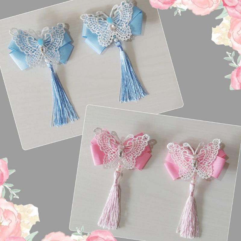 CNY Tassel Hairclip Jepit rumbai Tassel kupu jepit rambut anak