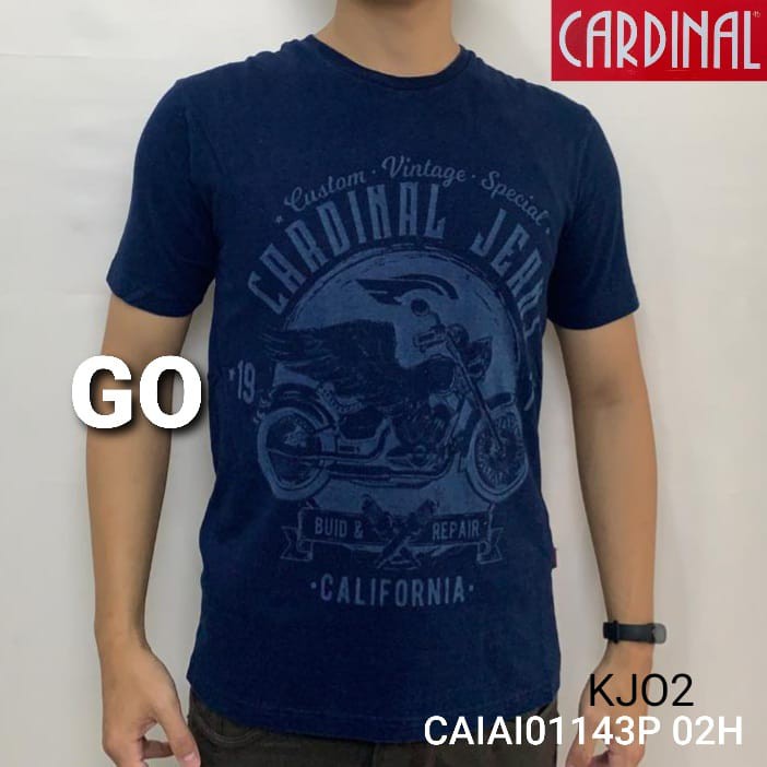 gof KJO CARDINAL JEANS KAOS T-Shirt Cowok Baju Reguler Slimfit Cowok Lengan Pendek Bermotif