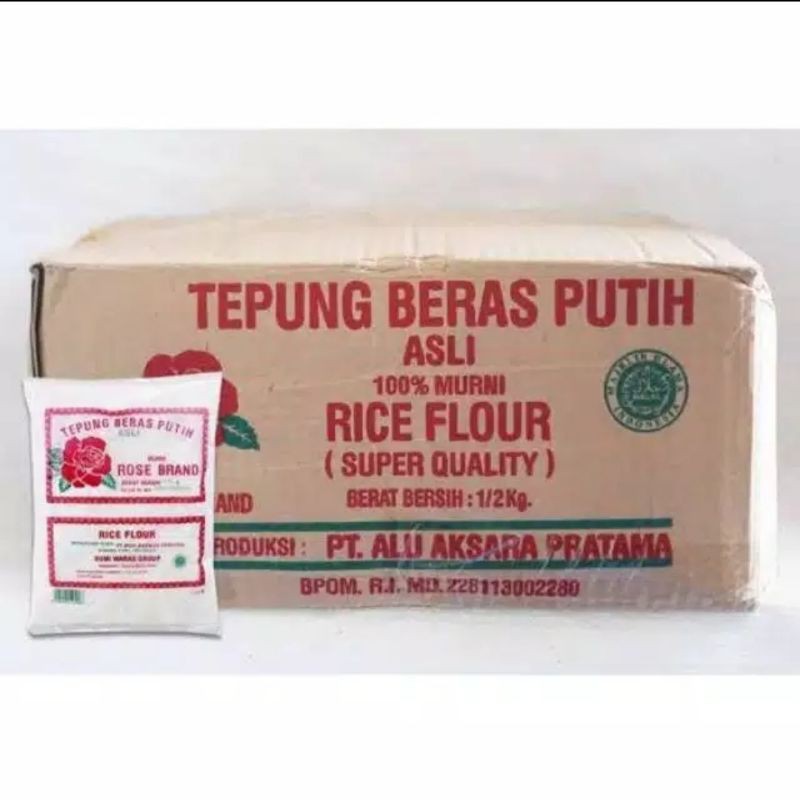 

Tepung Beras Rose brand 500gr dus isi 20 bungkus 10kg