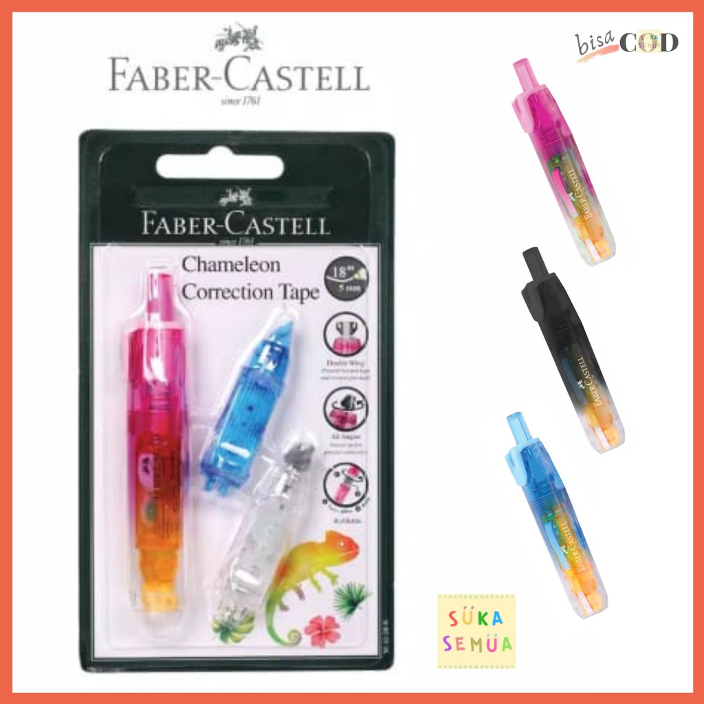

Tip X Kertas Faber Castell Chameleon + 2 Refill // Gradasi Bunglon Correction Tape TipEx Refil - COD