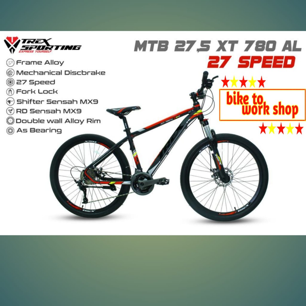 SEPEDA GUNUNG MTB 27,5 INCH TREX XT-780 780 ALLOY 27 SPEED HYDRAULIC