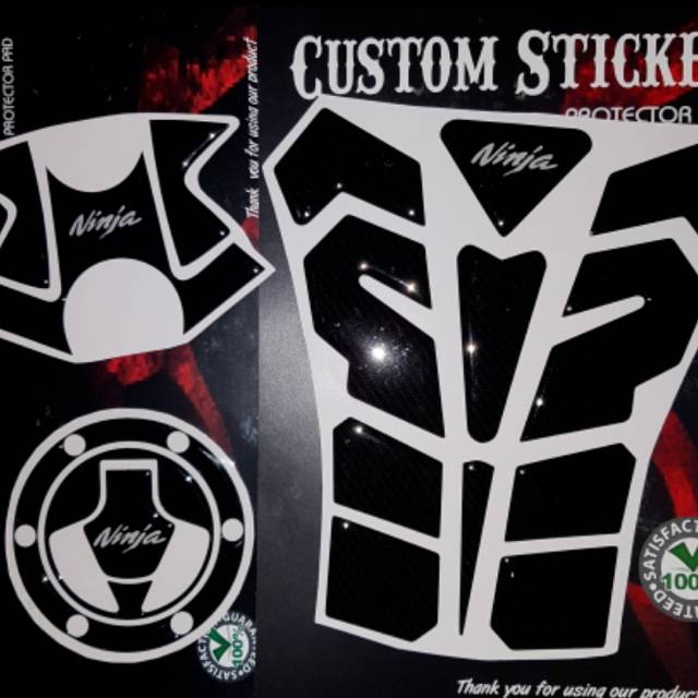 Stiker Carbon Timbul lengkap untuk Ninja 250 fi