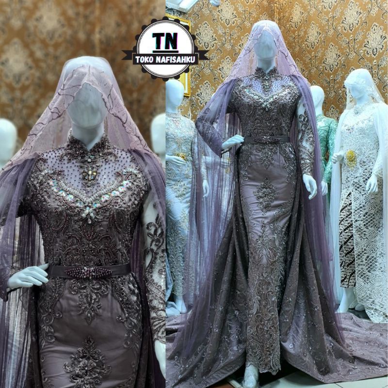 SALE  GAUN PENGANTIN SLIM MEWAH | GAUN PENGANTIN MUSLIM | BAJU PENGANTIN MODERN | BUSANA PENGANTIN