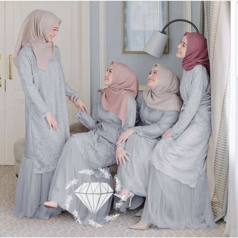 dress wanita casual dress fashion terbaru kr maxy lestari brukat Mii dress Gamis Wanita Terbaru / Ke