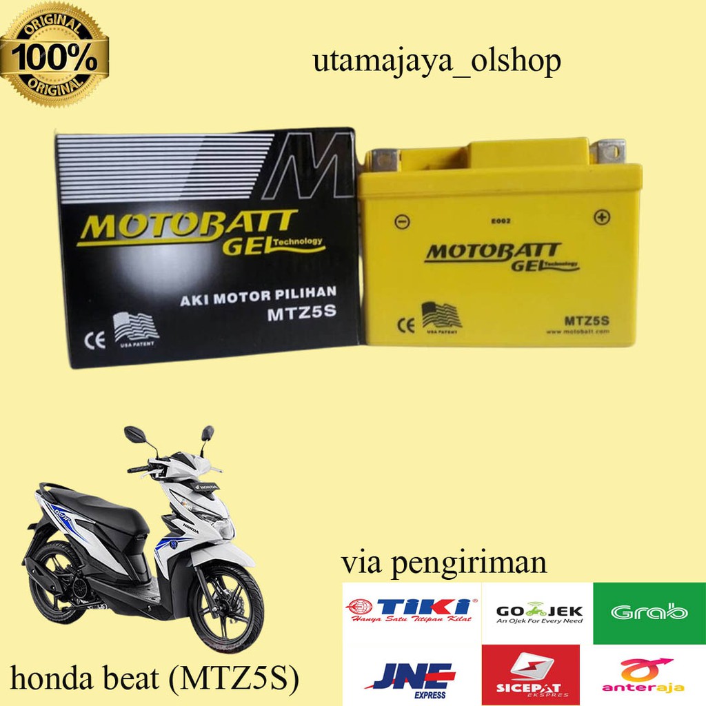 Aki motor honda beat MTZ5S motobatt accu gel aki bagus aki kemasan baru