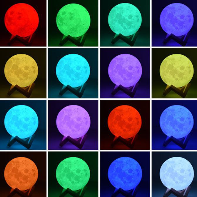 Lampu Tidur Bulan Moon 16 Warna RGB + Remote Lampu Tidur Unik