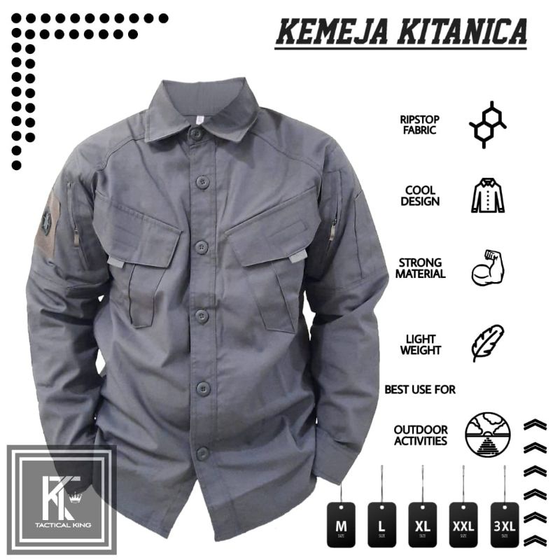 kemeja tactical kitanica panjang outdoor semi parka