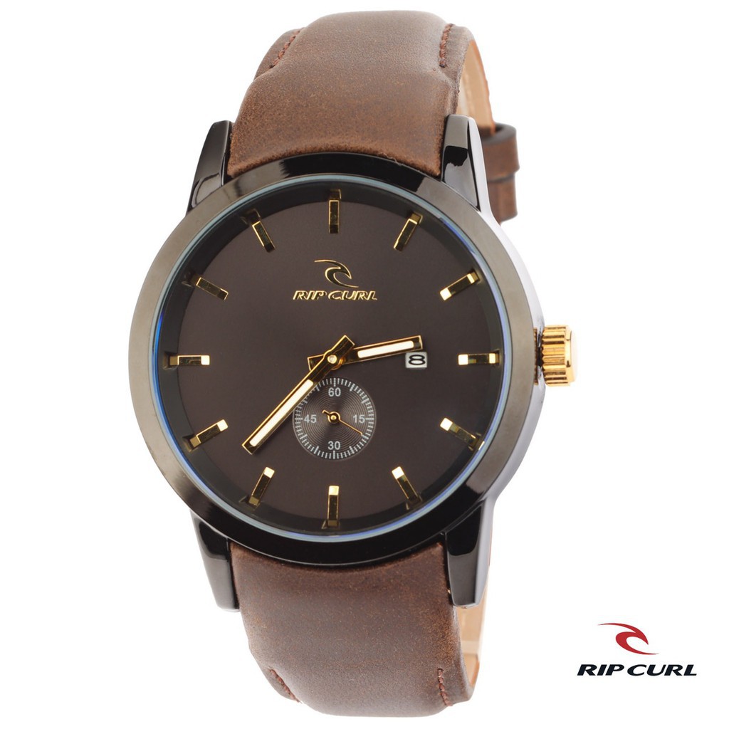 JAM TANGAN TERLARIS RIP CURL DETROID KULIT COKLATTUA GOLD