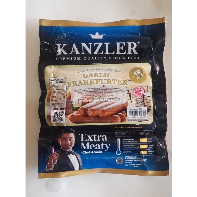 

KANZLER SOSIS GARLIC FRANKFURTER 300g ISI 6