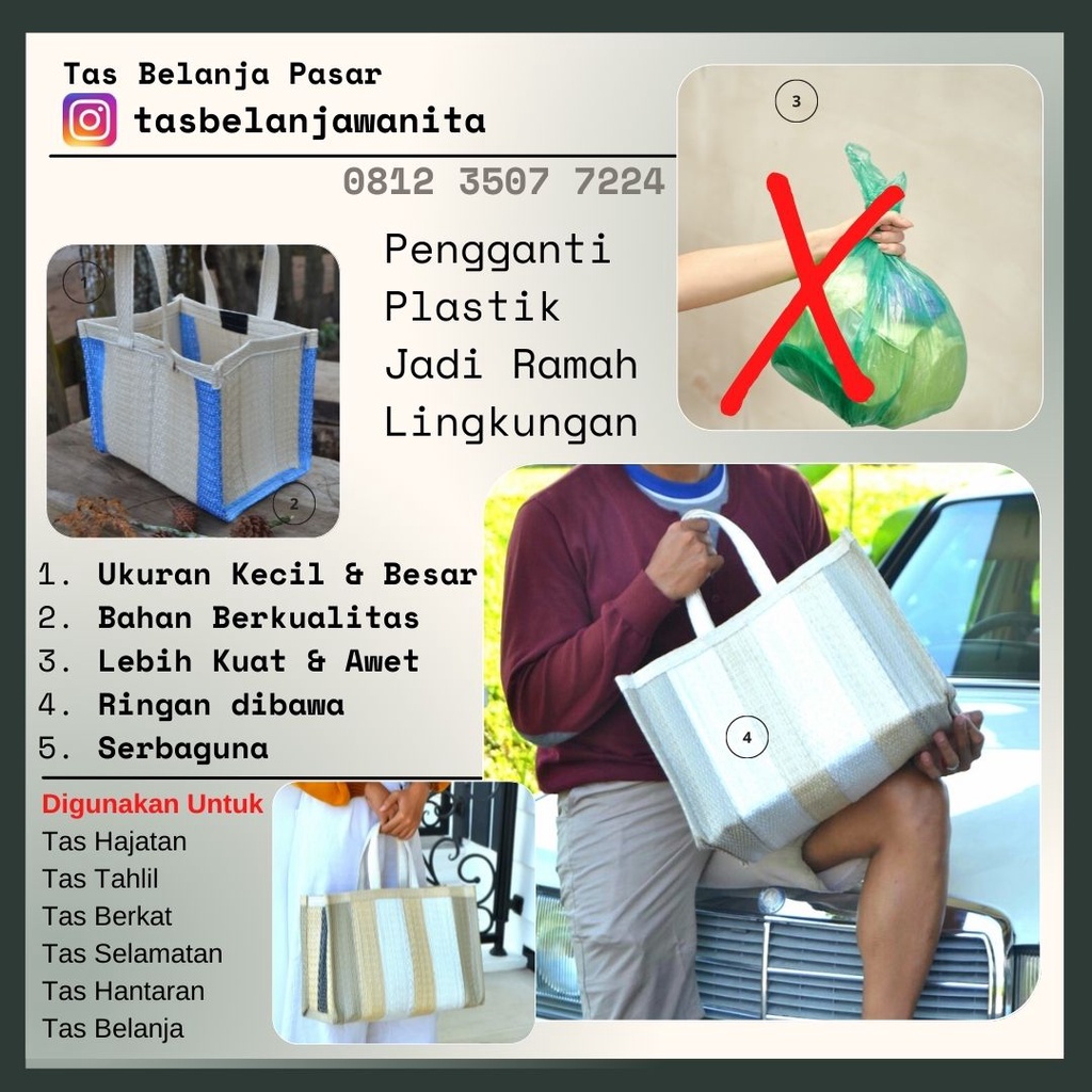 (Pengganti Plastik), Tas Hantaran, Tas Sembako, Tas Belanja, Webbing Bag