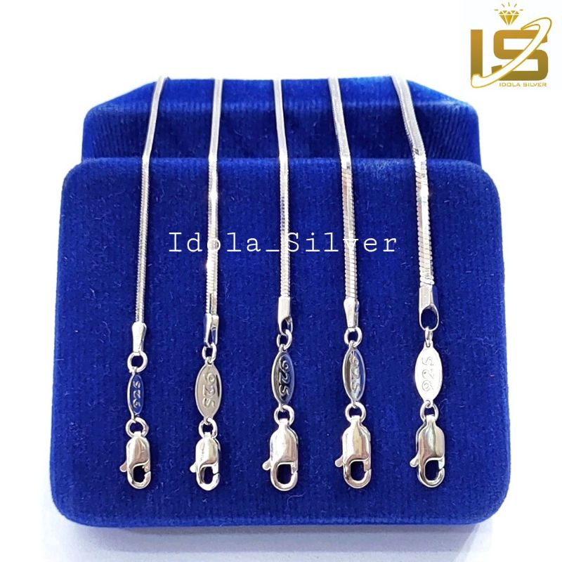 KALUNG PERAK ASLI PRIA WANITA SILVER 925 LAPIS EMAS PUTIH MODEL CASSANDRA FLEXY 45Cm - PERHIASAN PERAK ASLI