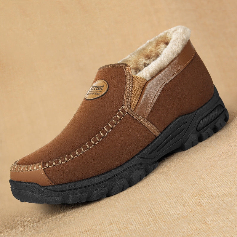 2018 New Old Beijing Mens Boots Mens Cotton Shoes Winter Plus Velvet Warm Casual Set Feet Middle-aged Father Snow Boots Clearance Price Snow Boots Men's Boots