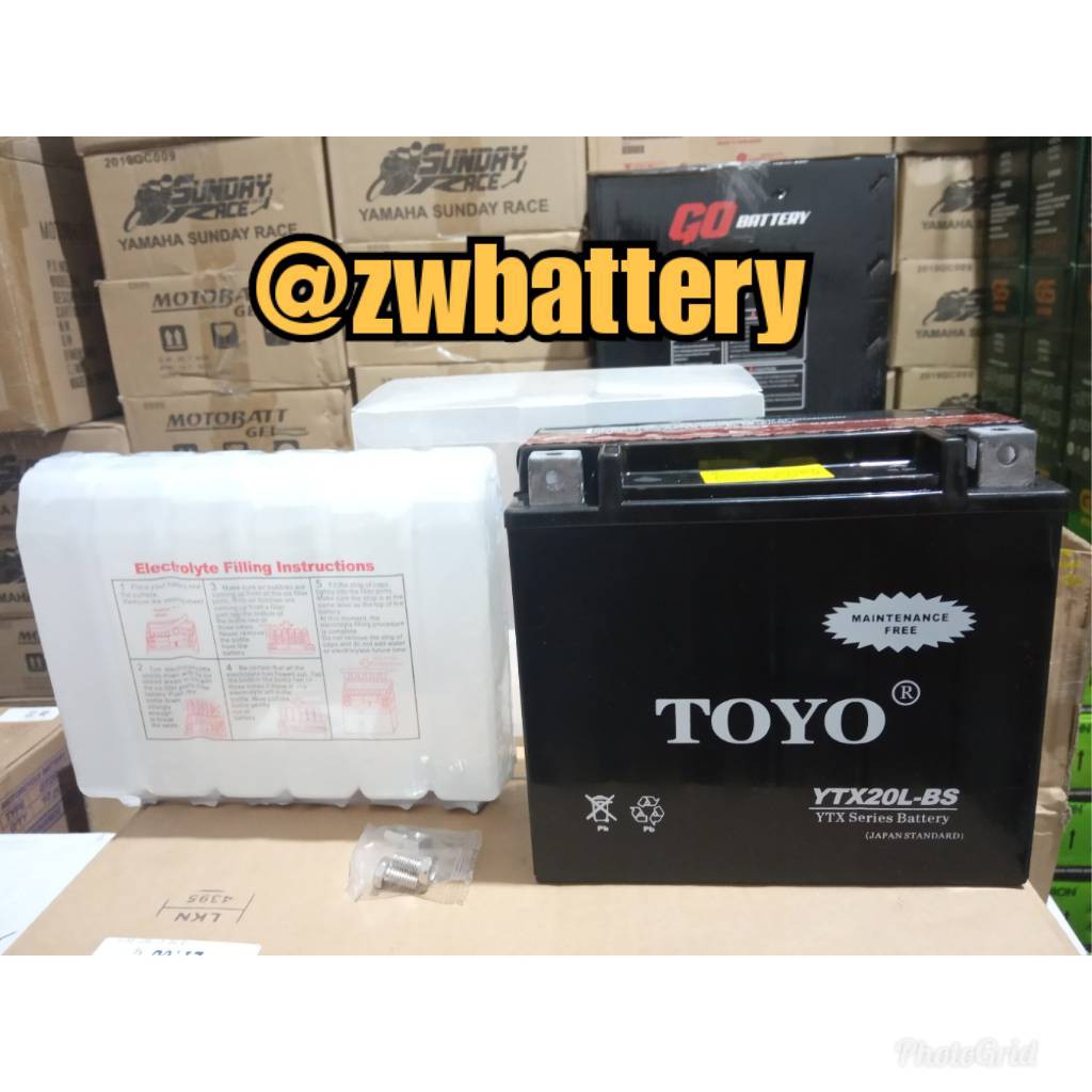 Aki MOGE TOYO YTX20L-BS 12V 20Ah MF AKI KERING