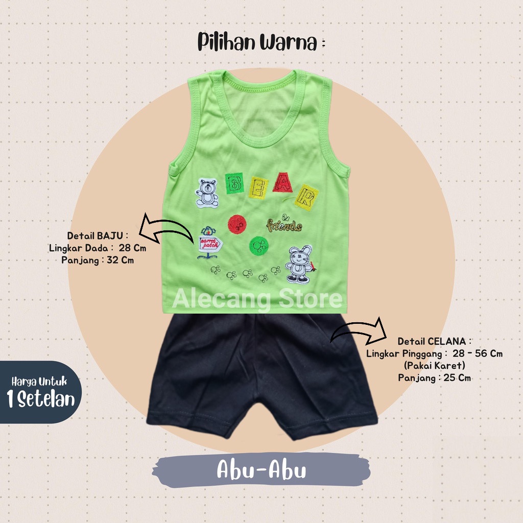 Setelan Baju Kutung Bayi 3 - 12 Bulan merk MAKAYLA motif BEAR FREND
