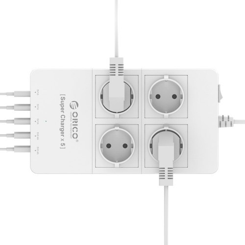 ORICO HPC-4A5U-EU Surge Protector Strip 4-Outlet with 5 USB Ports