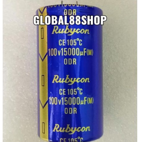 RUBYCON BIRU METALIK ECO ELCO CAPASITOR 15000UF/100V 15000UF 100V 15.000UF/100V 15.000UF 15K 15000/1