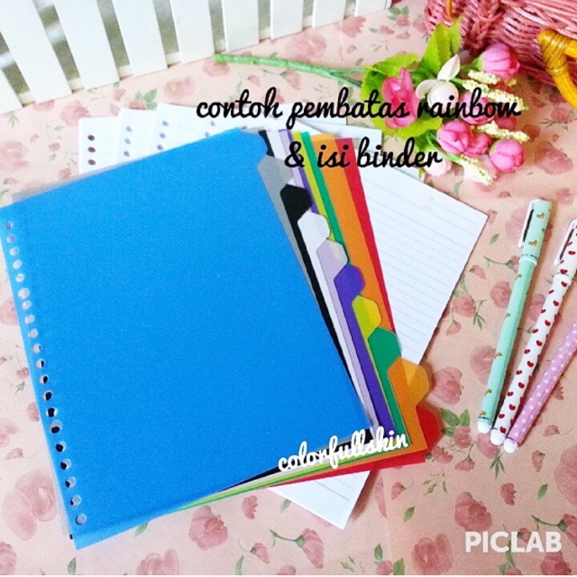 

Pembatas kertas rainbow & kertas putih dan warna garis