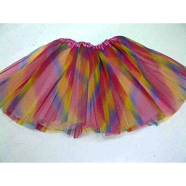 Basic Skirt Rok Tutu - Rok Anak Perempuan - Rok Celana Anak Rok Tutu Pelangi Anak-Anak 2-3 Tahun
