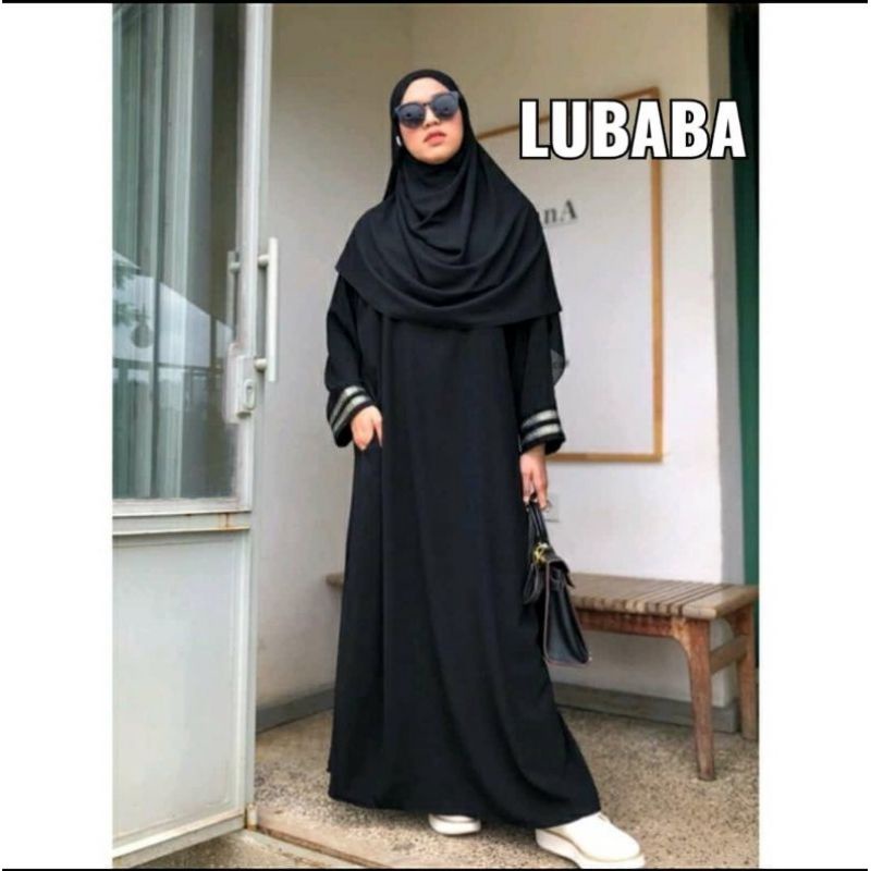 Abaya Basic Hitam Syari Turki Gamis Terbaru Busui Lubaba