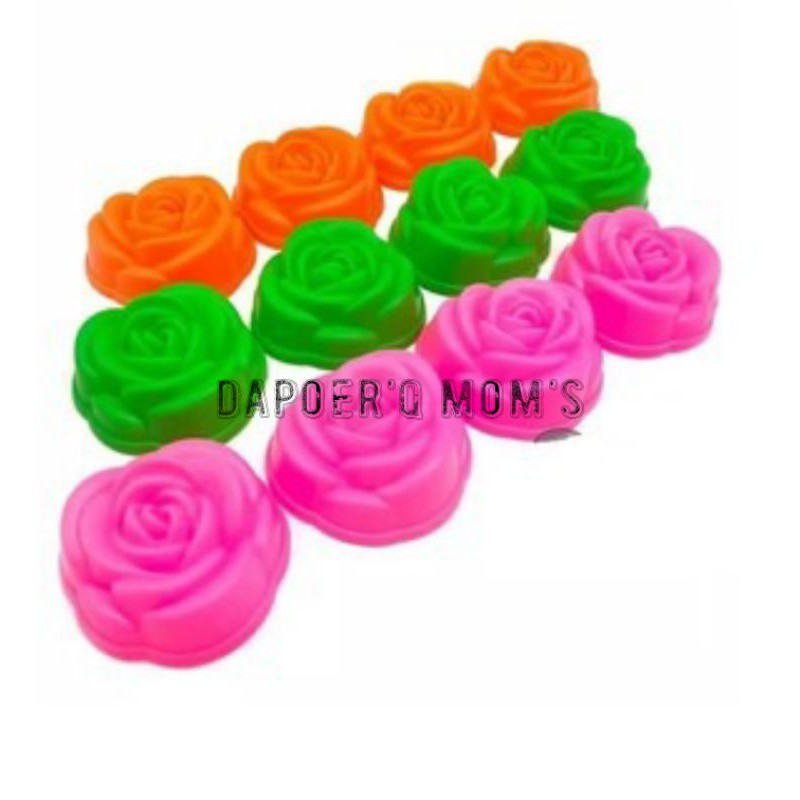 Cetakan Kue-Cetakan Puding Mawar Kecil 12pcs