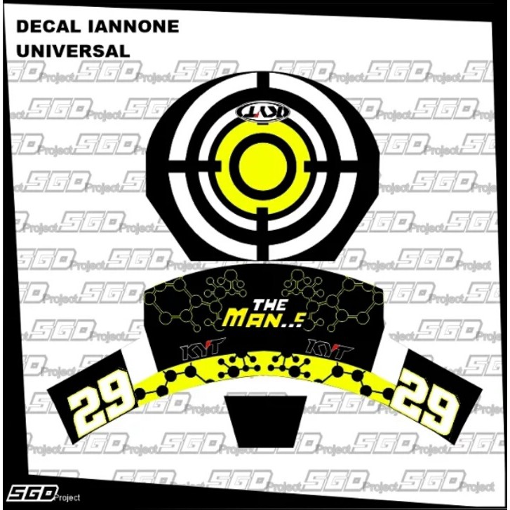 Sticker Decal Helm Ianone Original Universal For Fullface